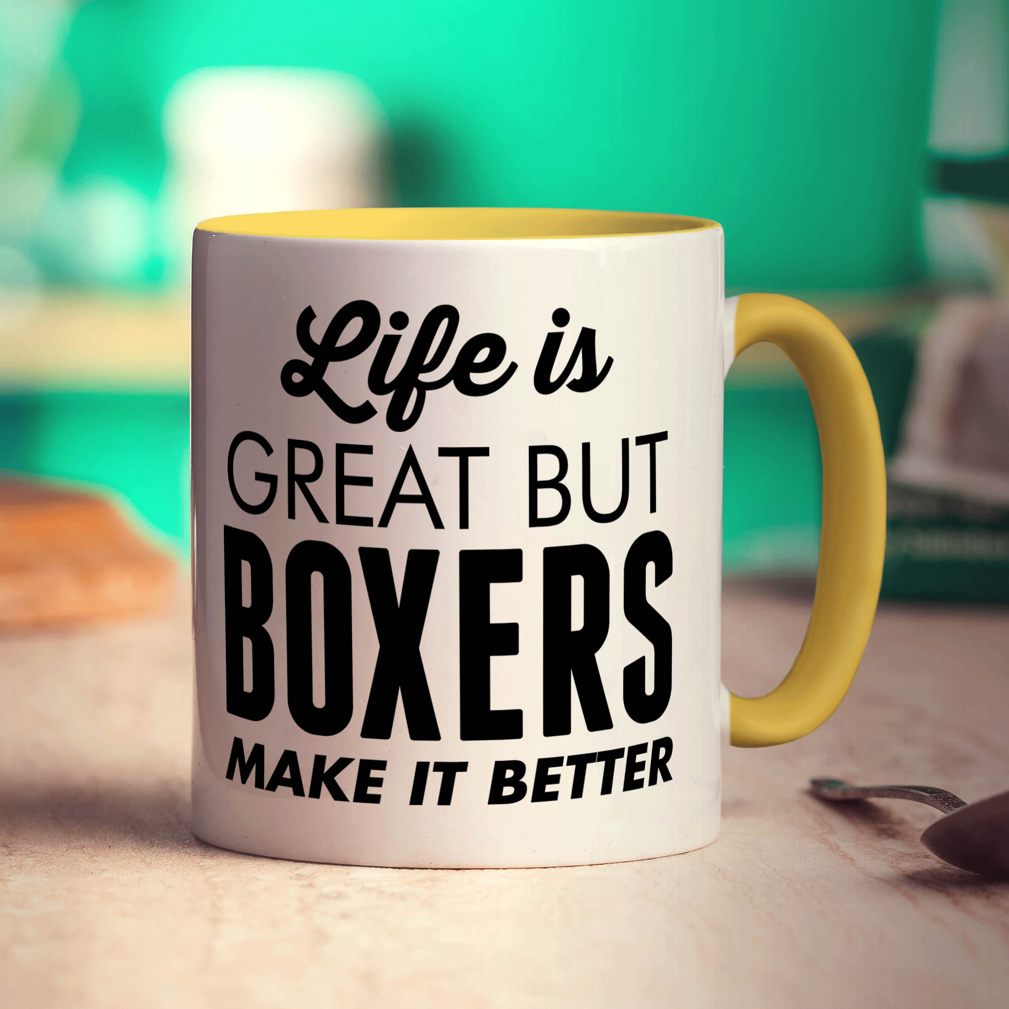 Life is Great But Boxers Make It Better Mug - Standard 330ml (11oz) / Yellow