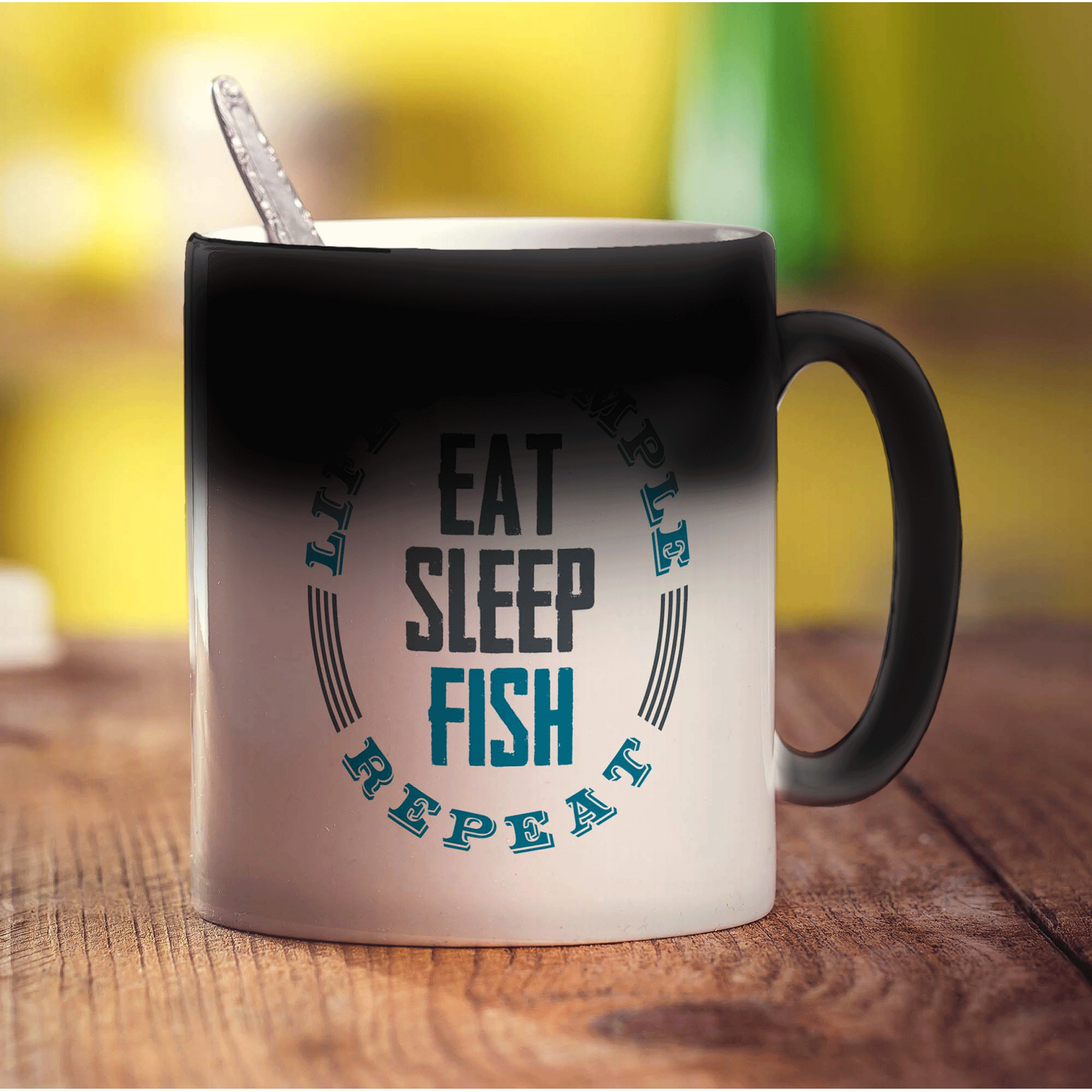 Life is Simple, Eat, Sleep, Fish, Repeat Mug - Standard 330ml (11oz) / Magic Mug