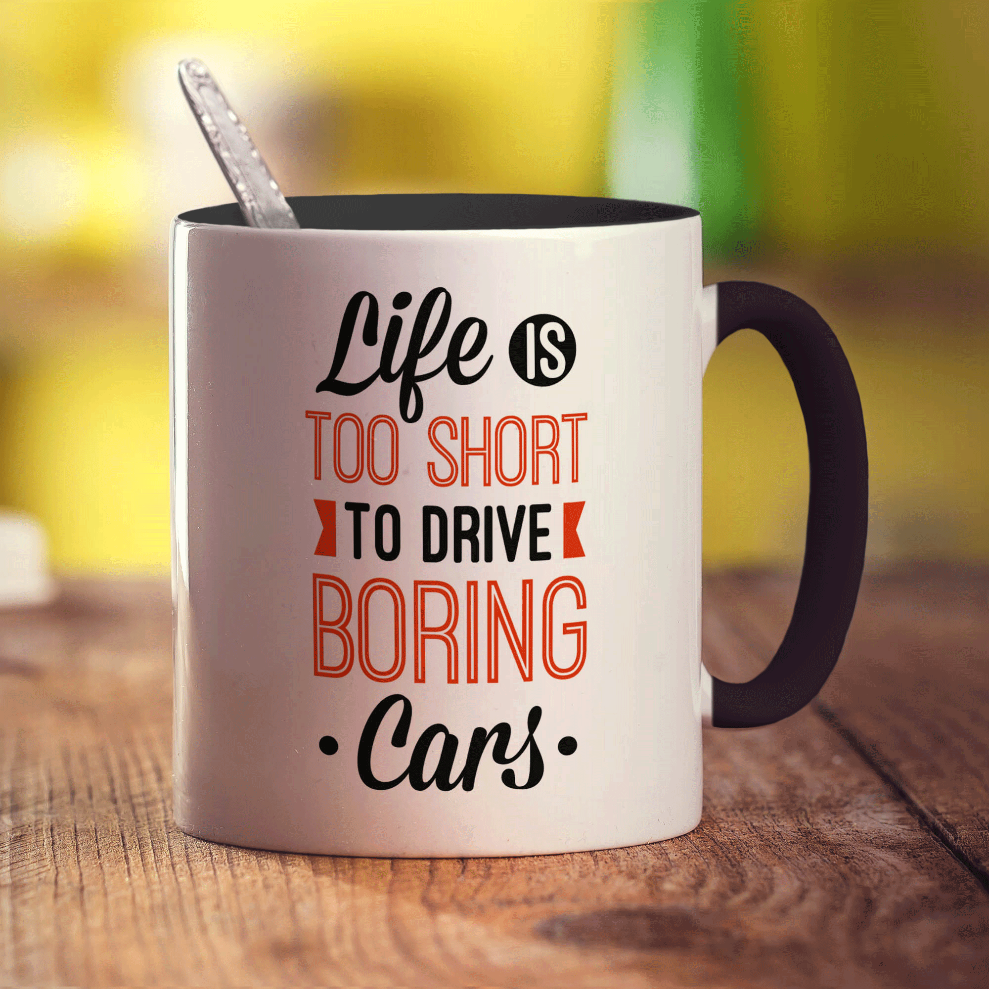 Life is Too Short To Drive Boring Cars Mug - Standard 330ml (11oz) / Black