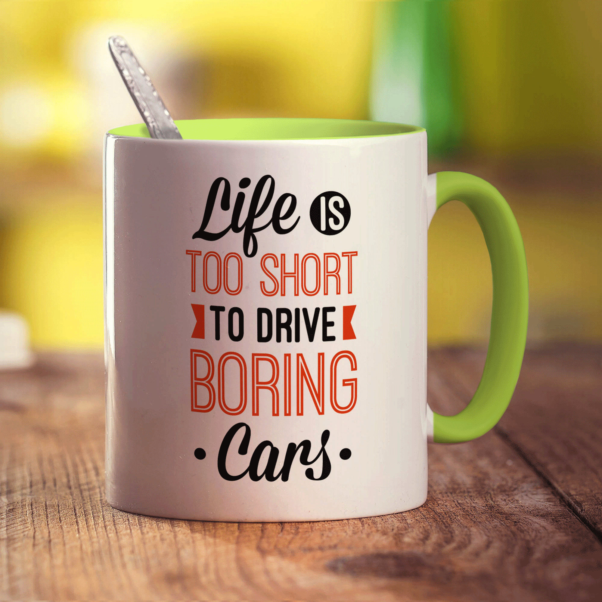 Life is Too Short To Drive Boring Cars Mug - Standard 330ml (11oz) / Green
