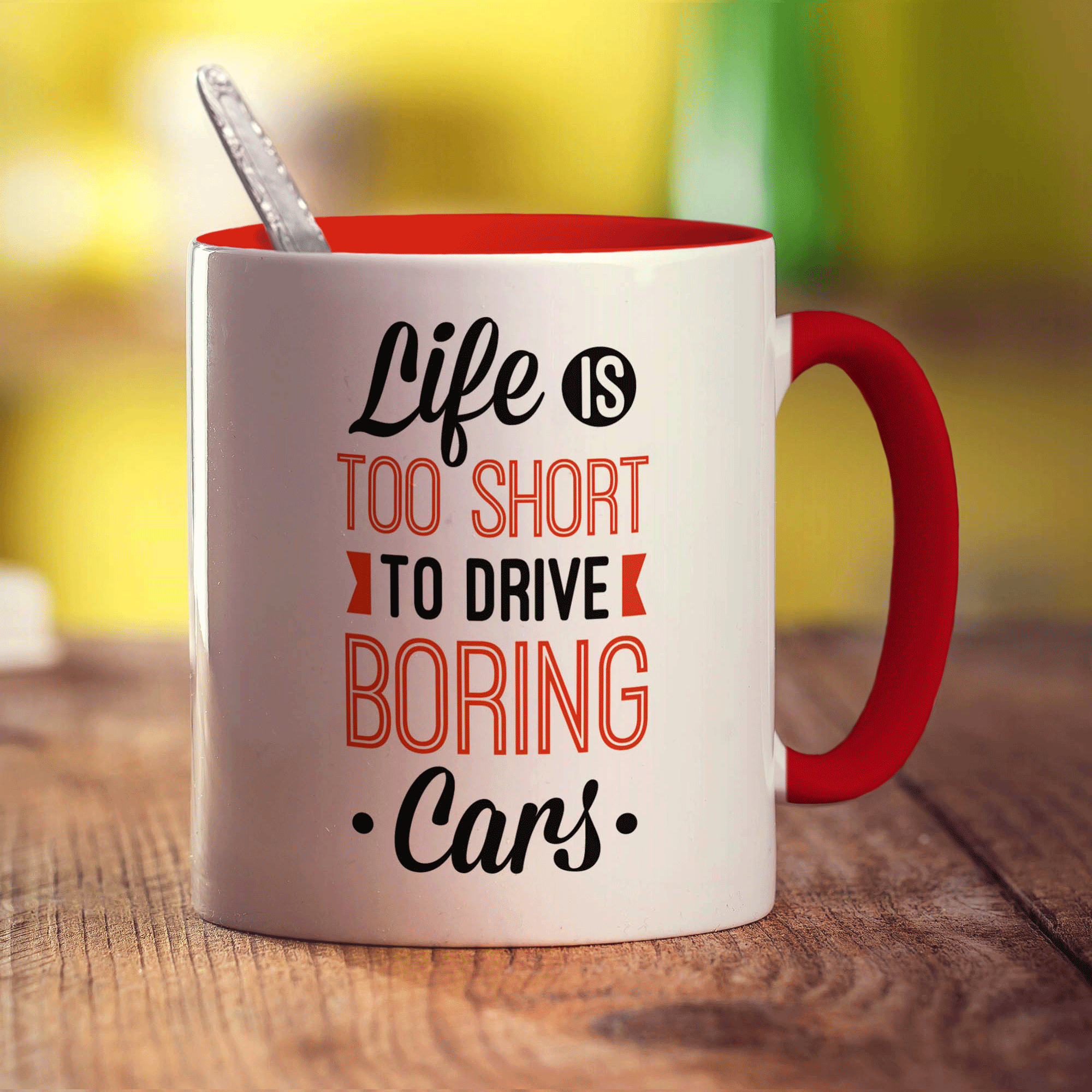 Life is Too Short To Drive Boring Cars Mug - Standard 330ml (11oz) / Red
