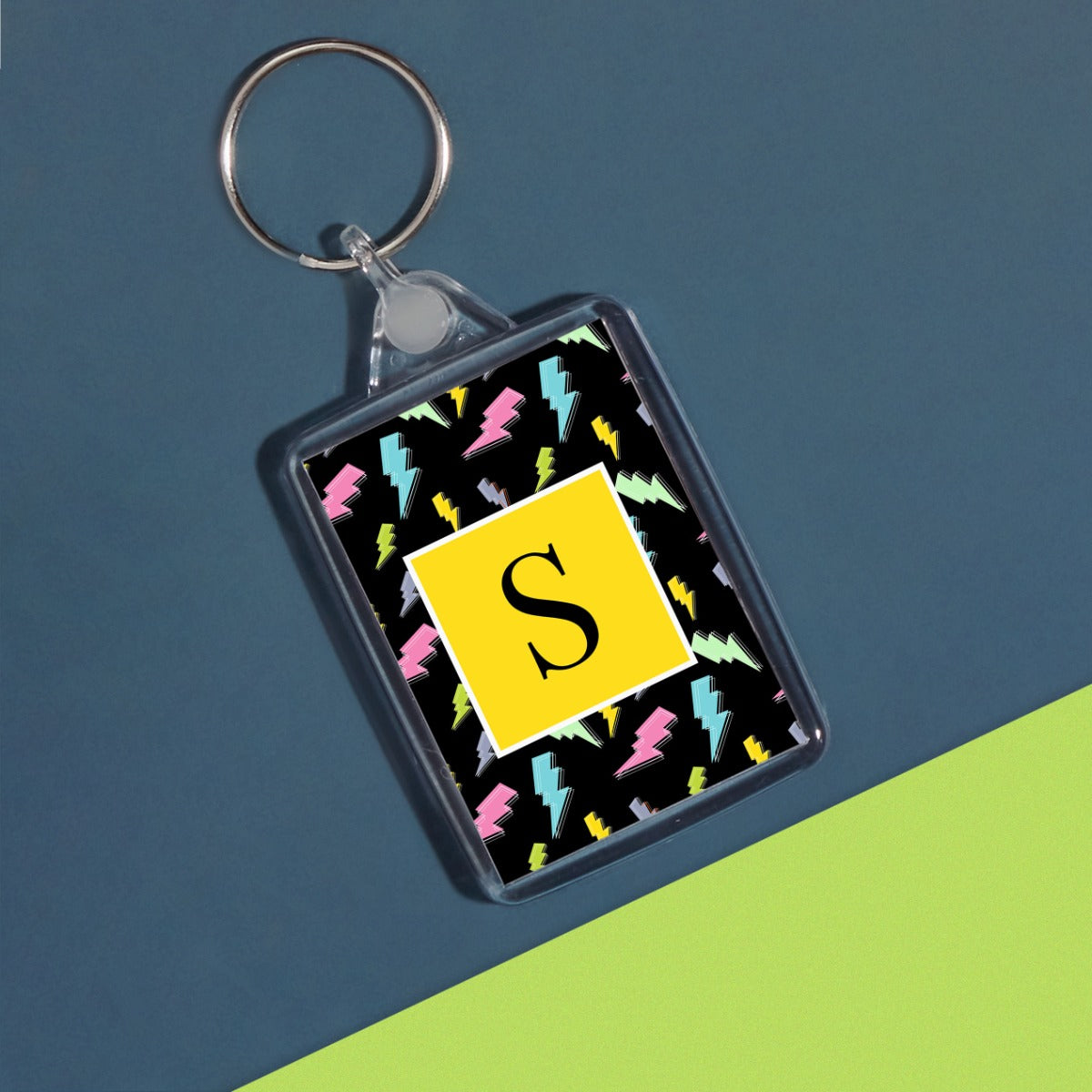Lightning Keyring With Initial