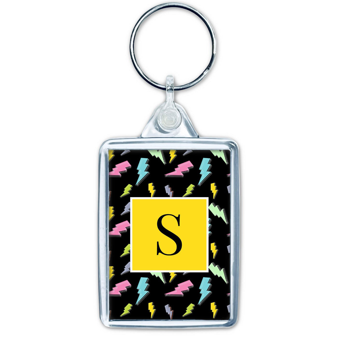 Lightning Keyring With Initial