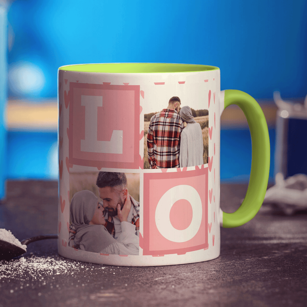 Love Letter Blocks Photo Mug - Standard 330ml (11oz) / Green