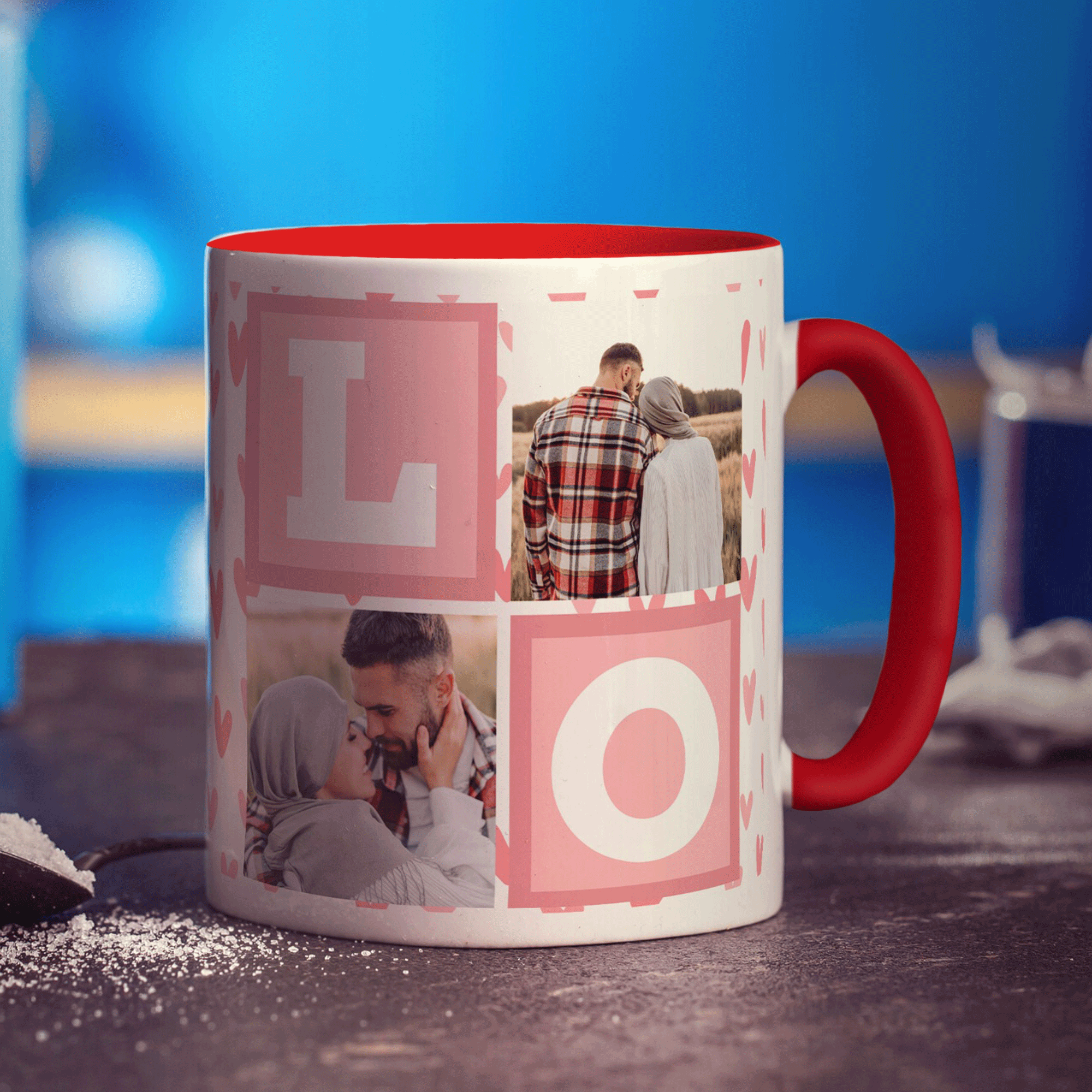 Love Letter Blocks Photo Mug