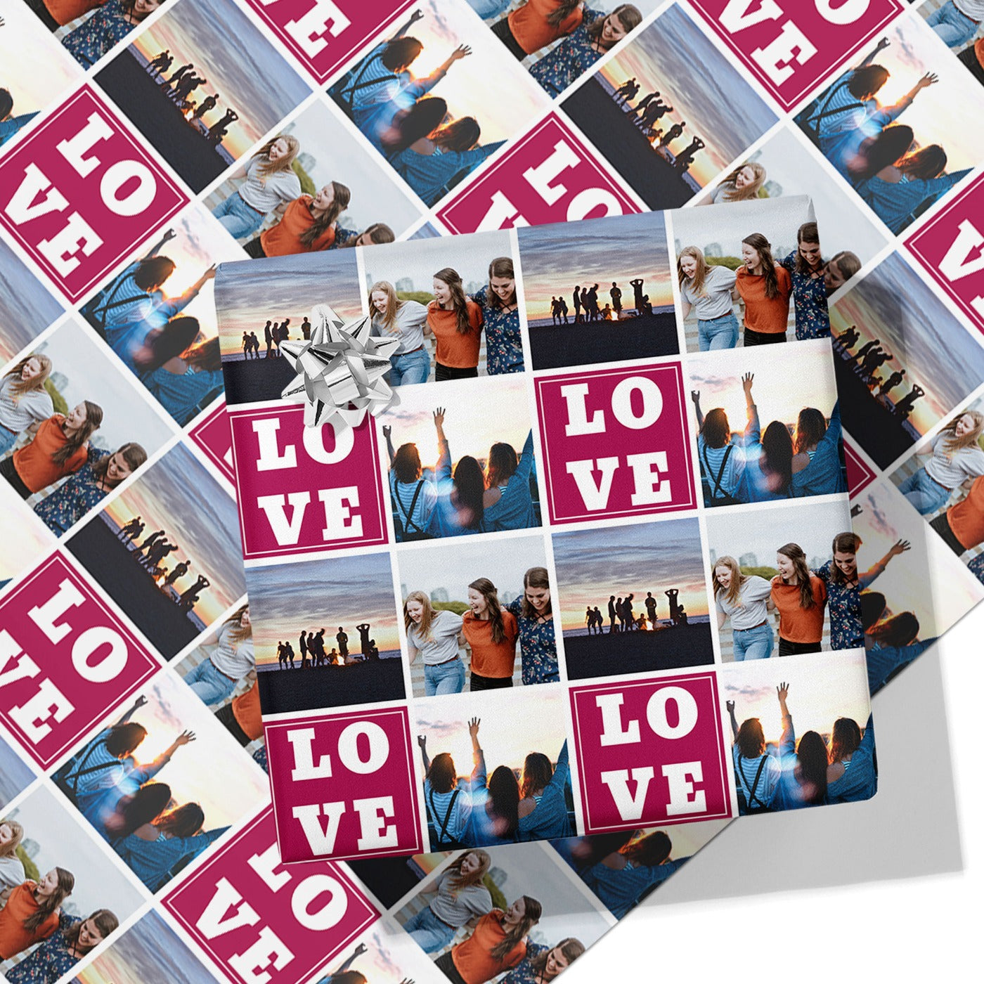 Love Photo Grid Wrapping Paper