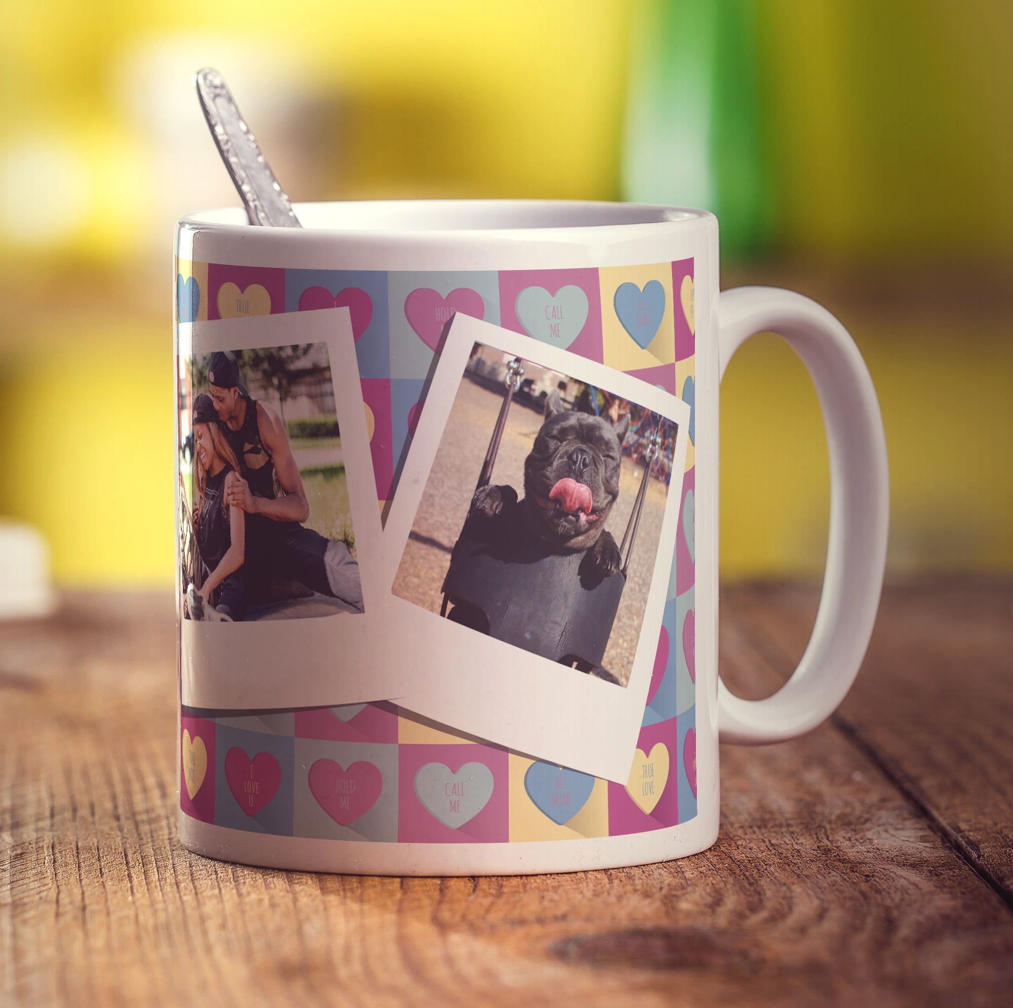 Love Pattern Polaroid Photo Mug