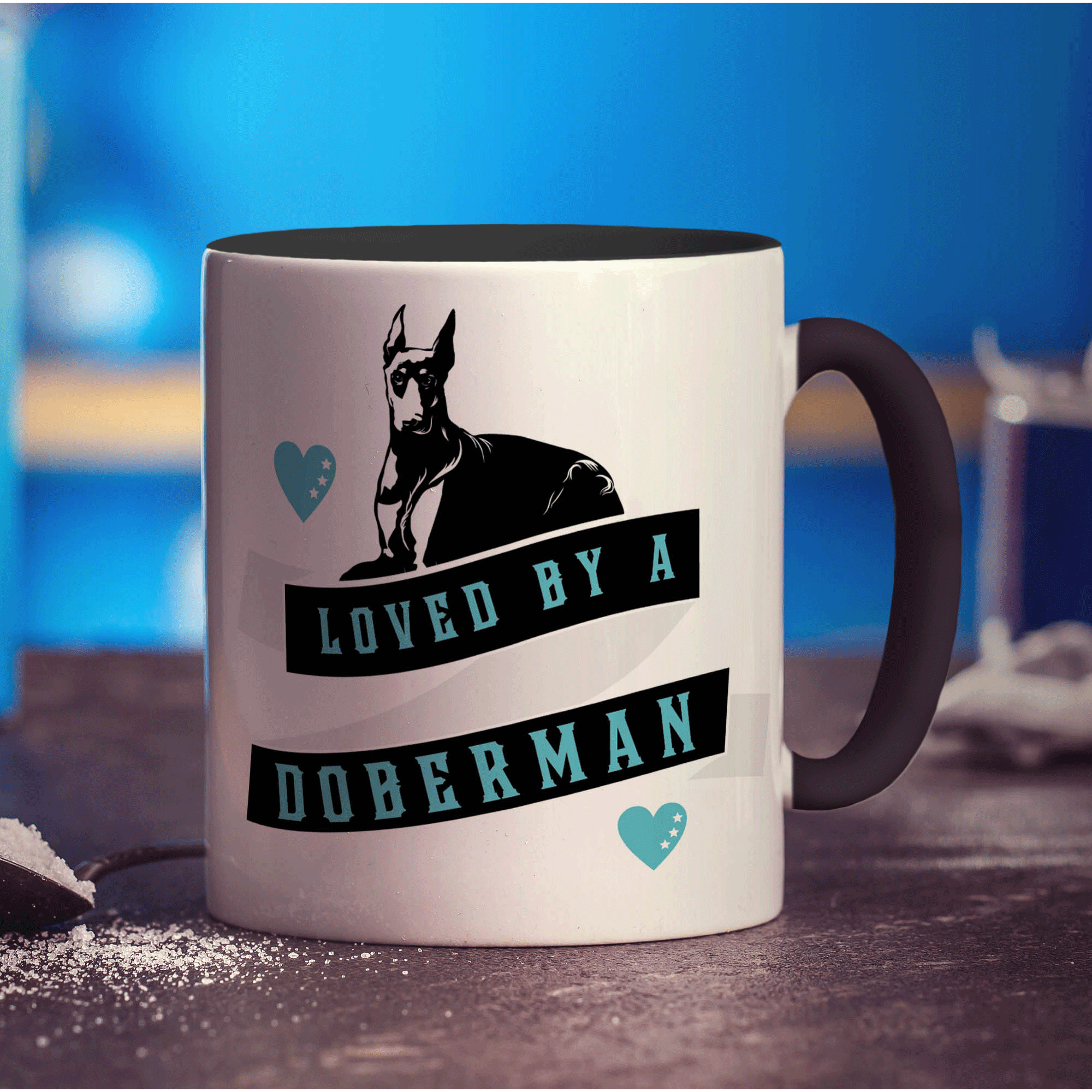 Loved By A Doberman Mug