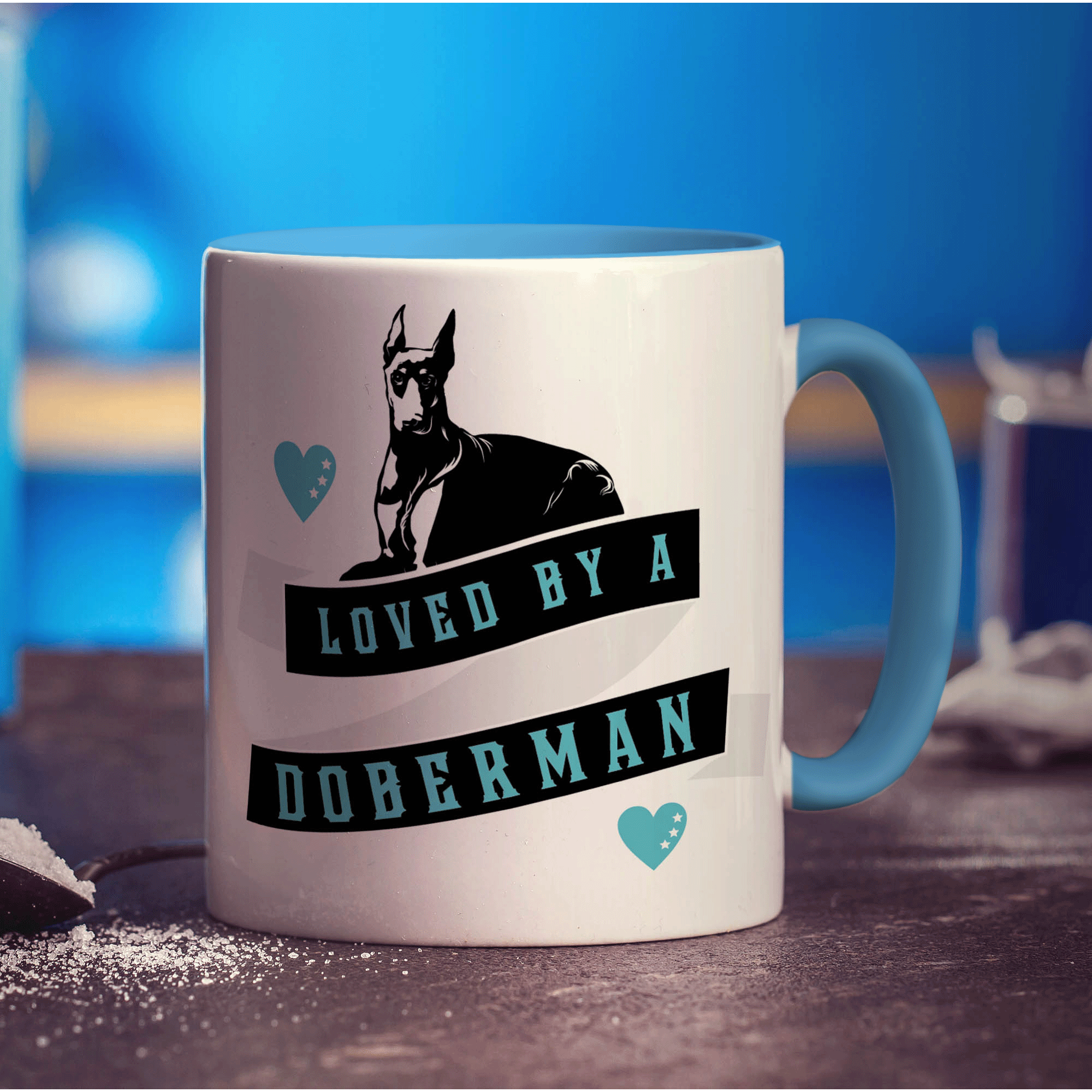 Loved By A Doberman Mug