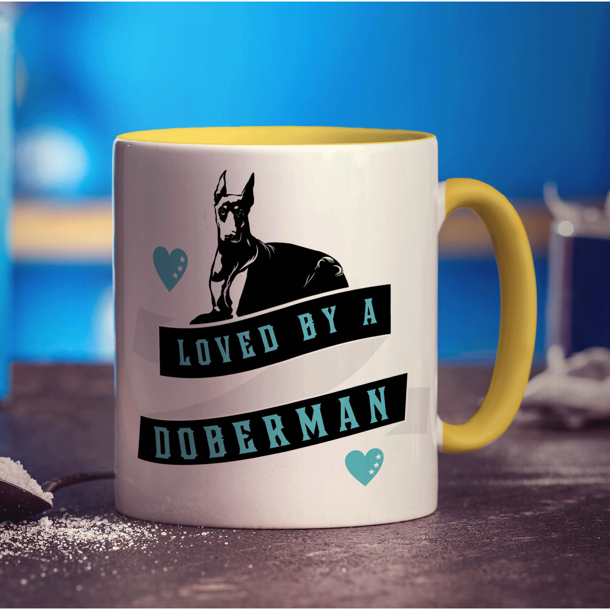 Loved By A Doberman Mug