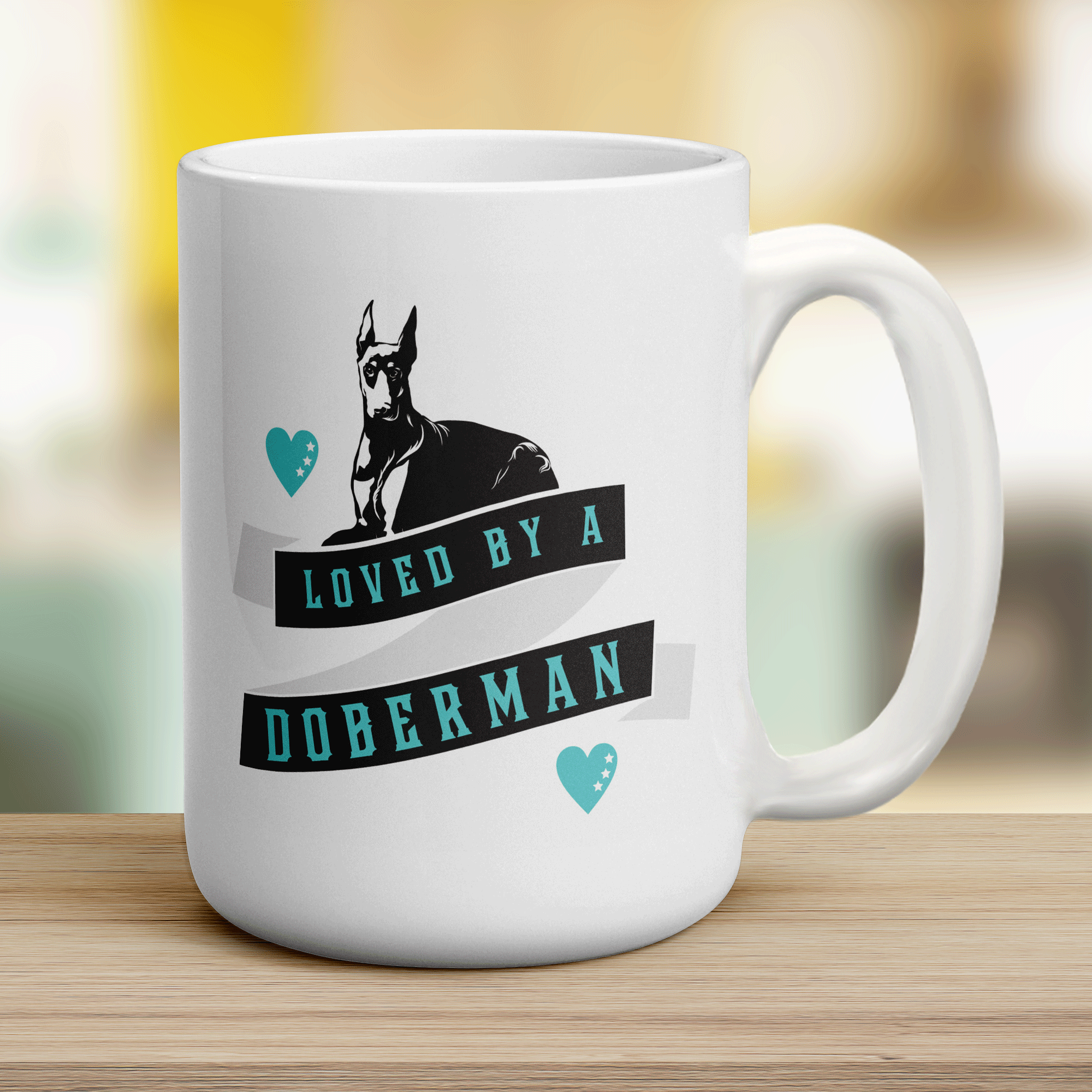 Loved By A Doberman Mug