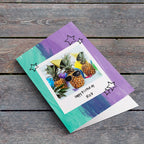 Personalised Colourful Polaroid Card Lying Down