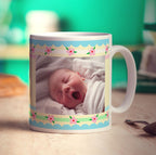 Pretty Stripes and Flowers Photo Mug - Standard 330ml (11oz) / White