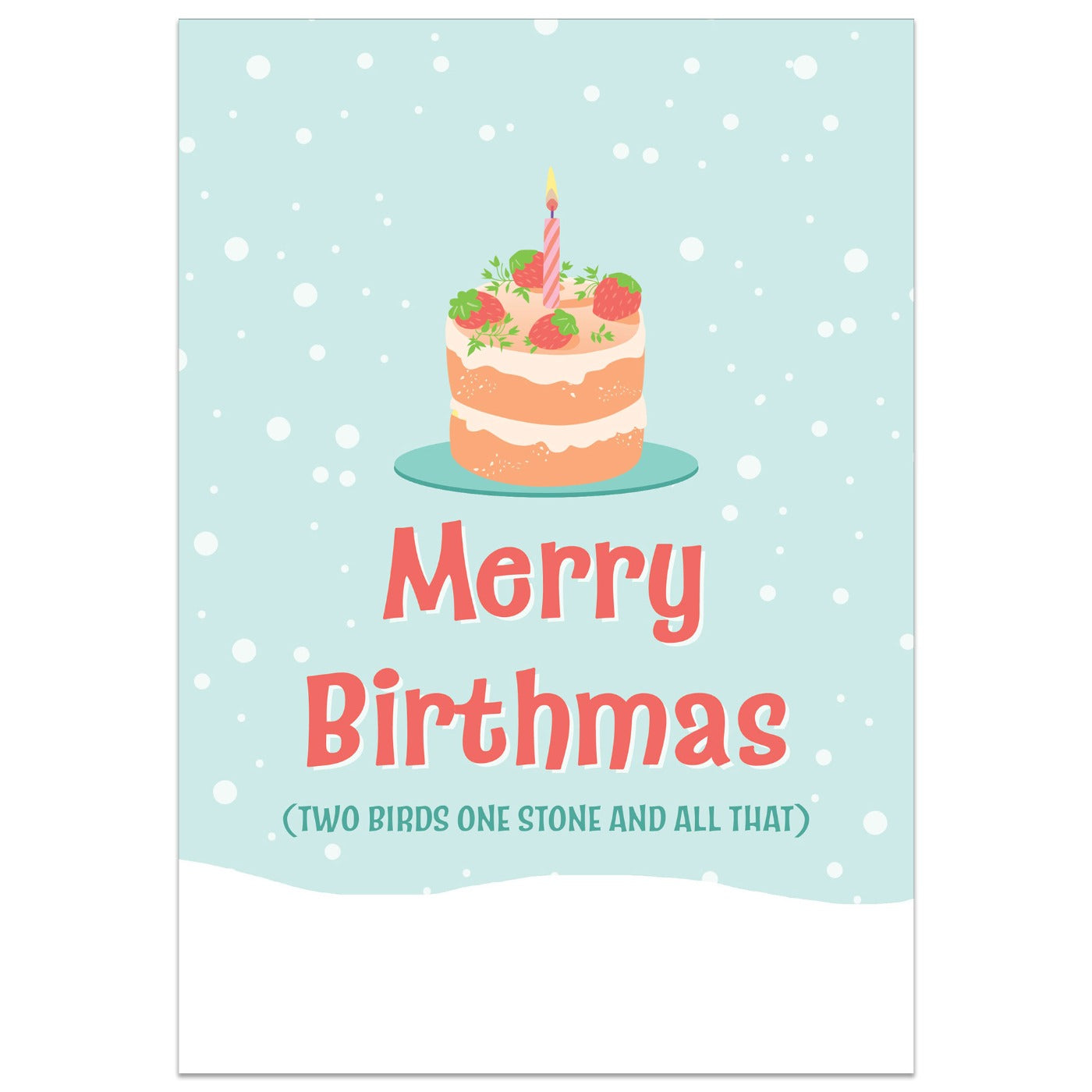 Two Birds One Stone Merry Birthmas Card