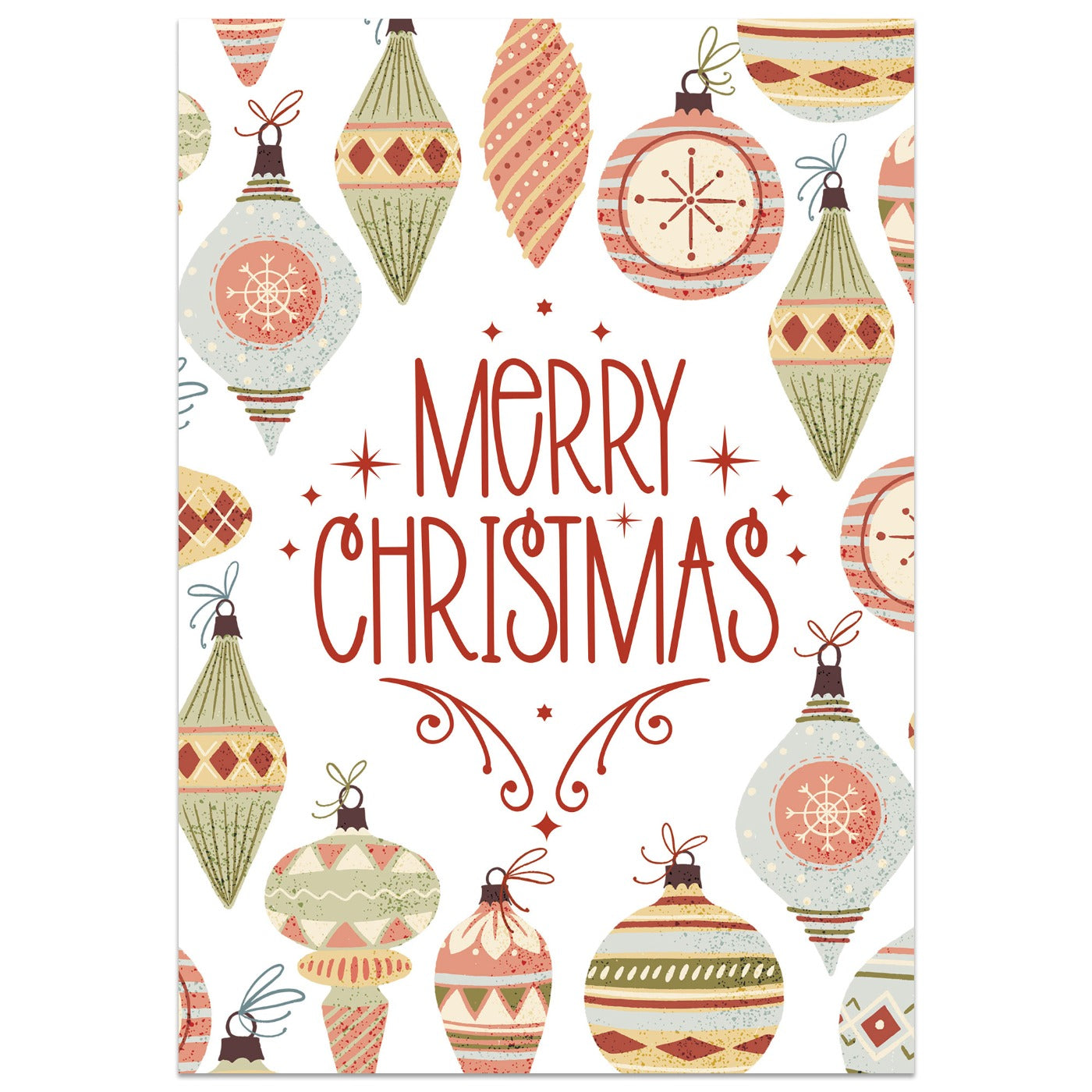 Merry Christmas Bauble Background Card