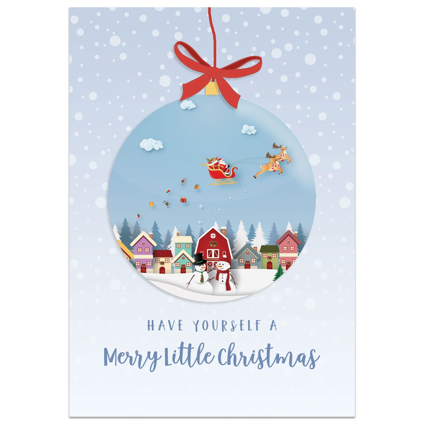 Merry Little Christmas Festive Bauble Card