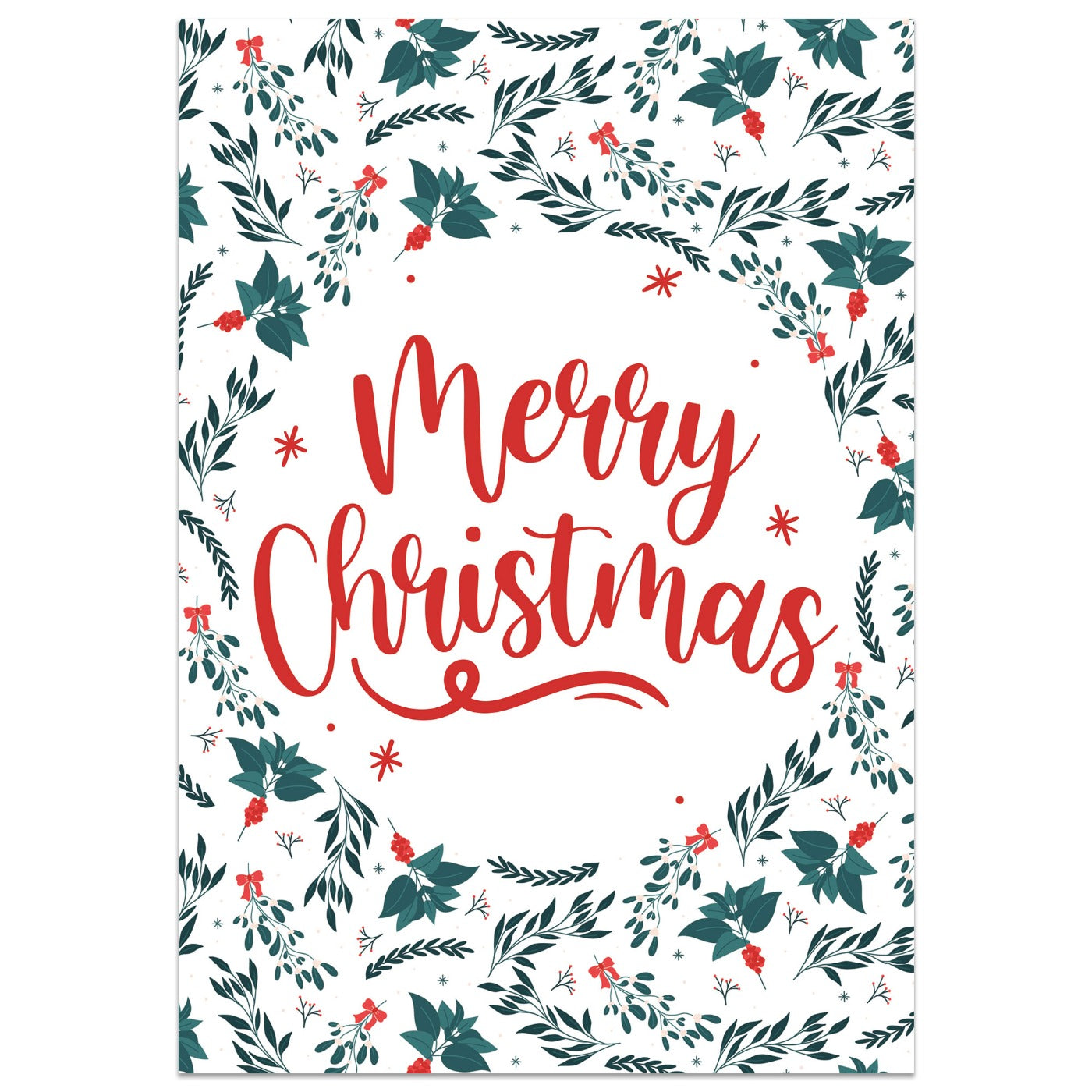 Merry Christmas Holly Card