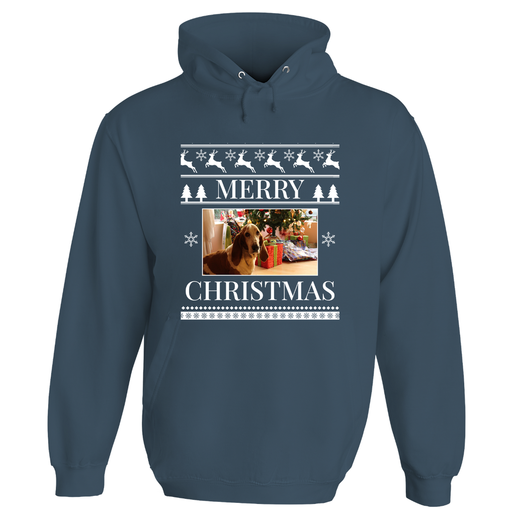 Merry Christmas Photo Patterned Personalised Hoodie
