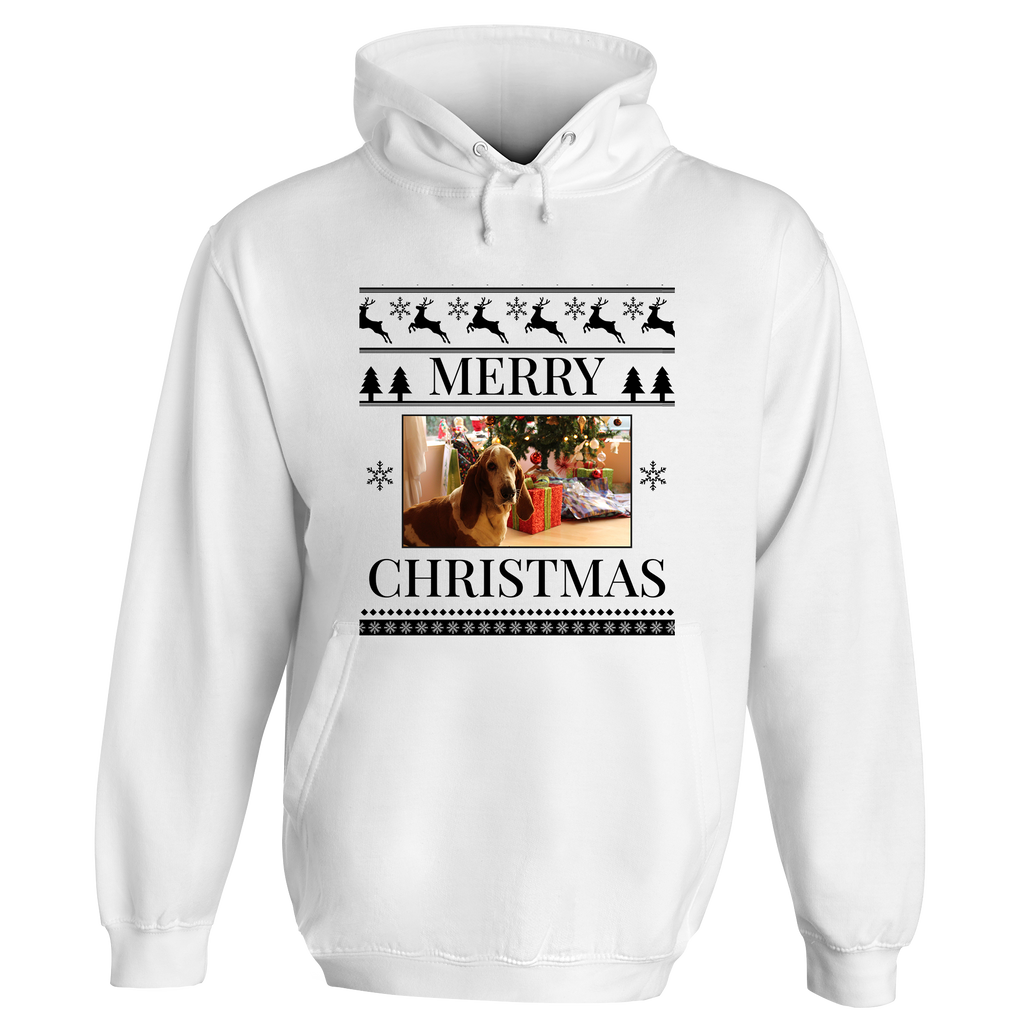 Merry Christmas Photo Patterned Personalised Hoodie