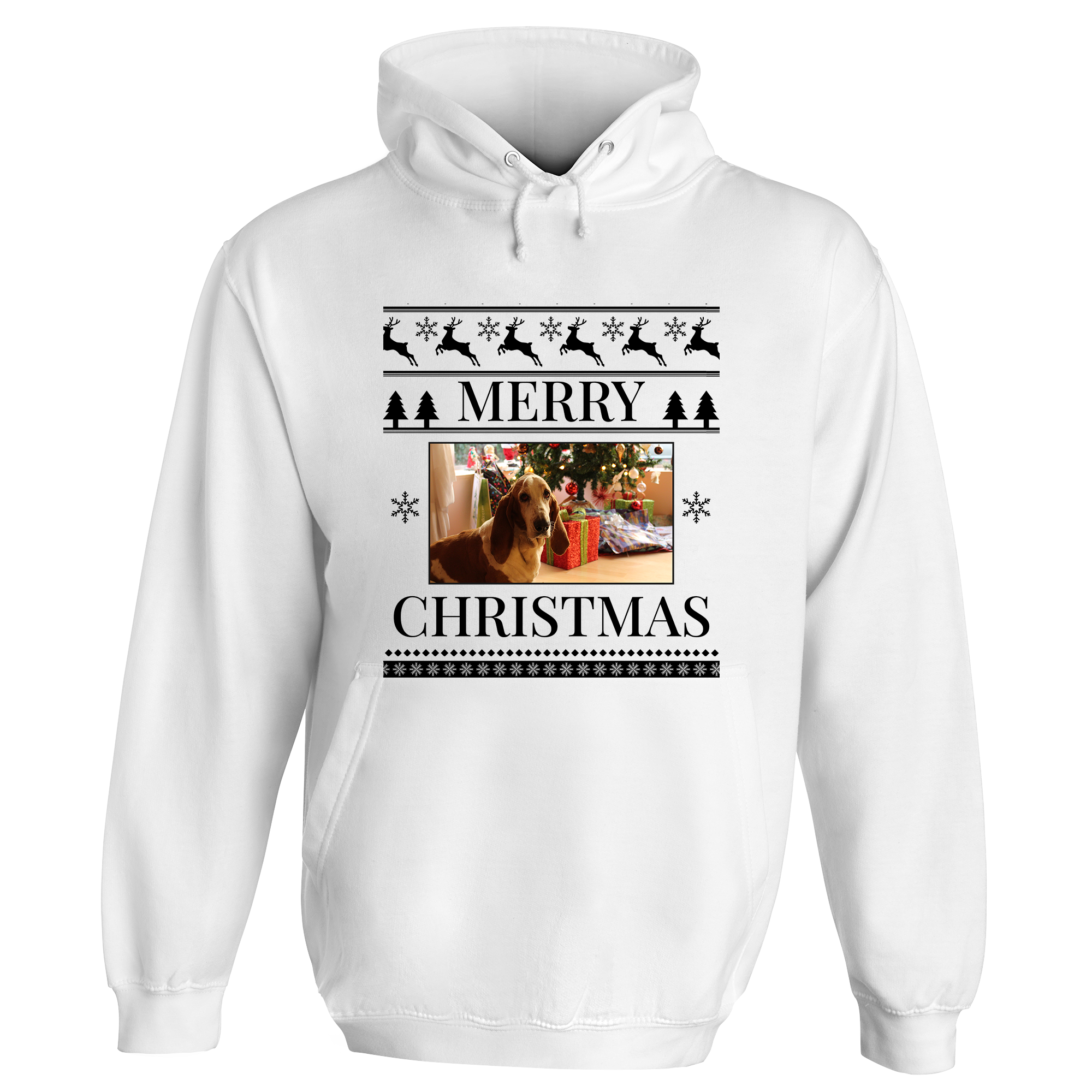 Merry Christmas Photo Patterned Personalised Hoodie