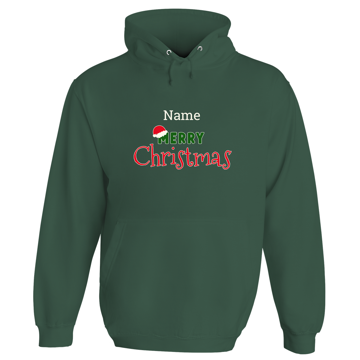 Merry Christmas Santa Hat Personalised Hoodie