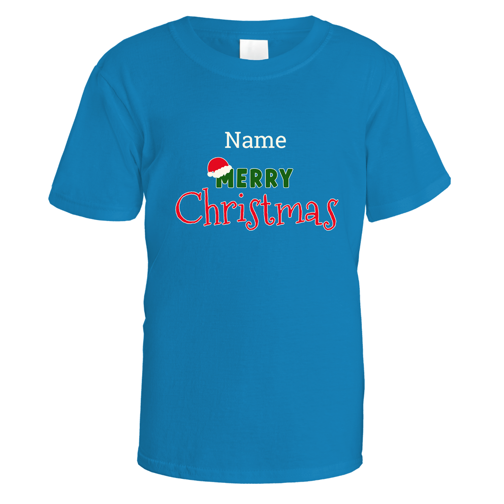 Merry Christmas Santa Hat Personalised T-Shirt