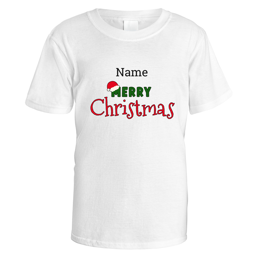 Merry Christmas Santa Hat Personalised T-Shirt