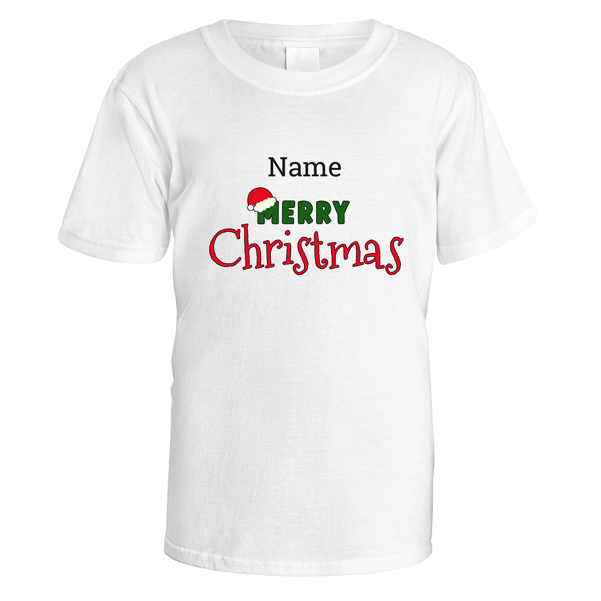 Merry Christmas Santa Hat Personalised T-Shirt