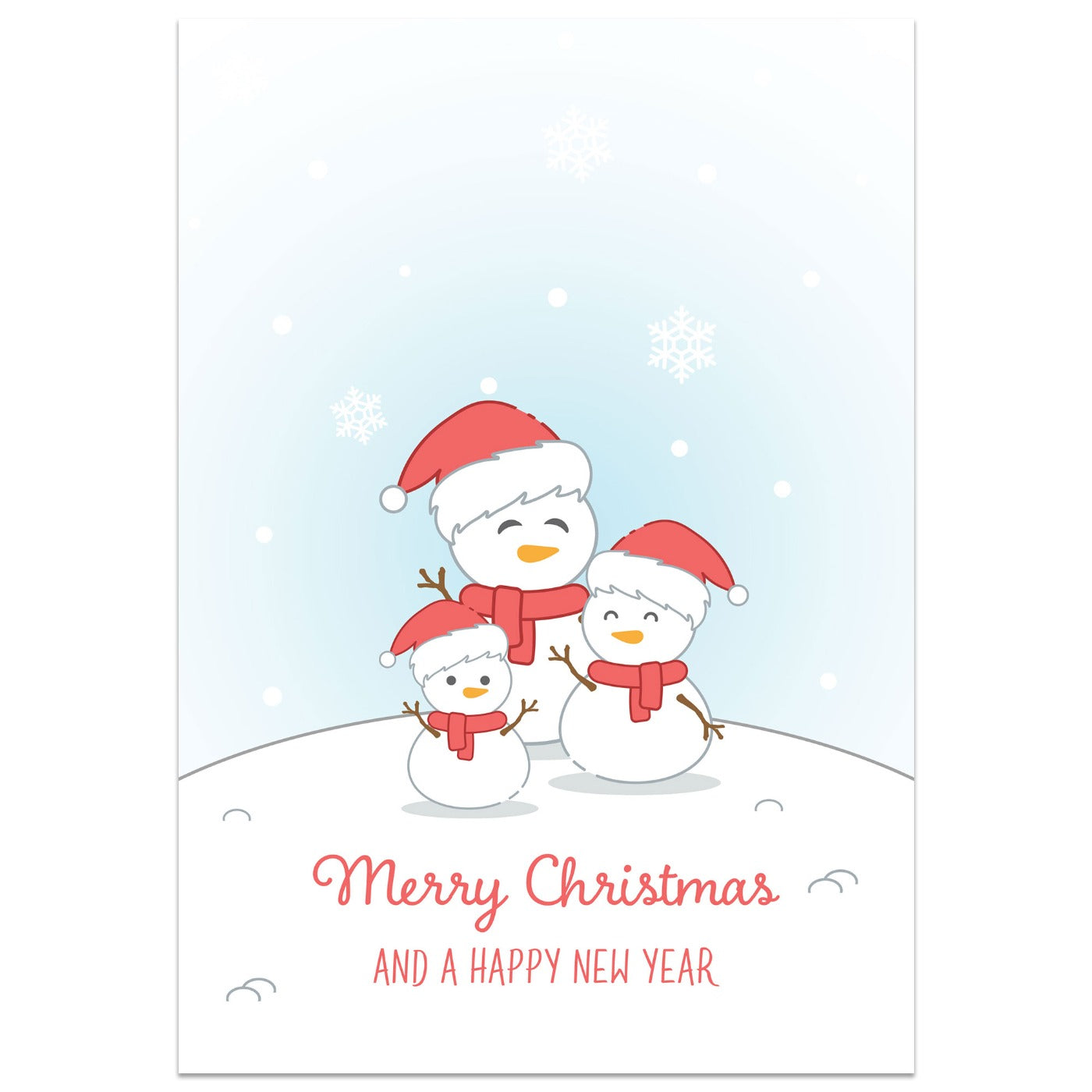Snowman Family Christmas Card