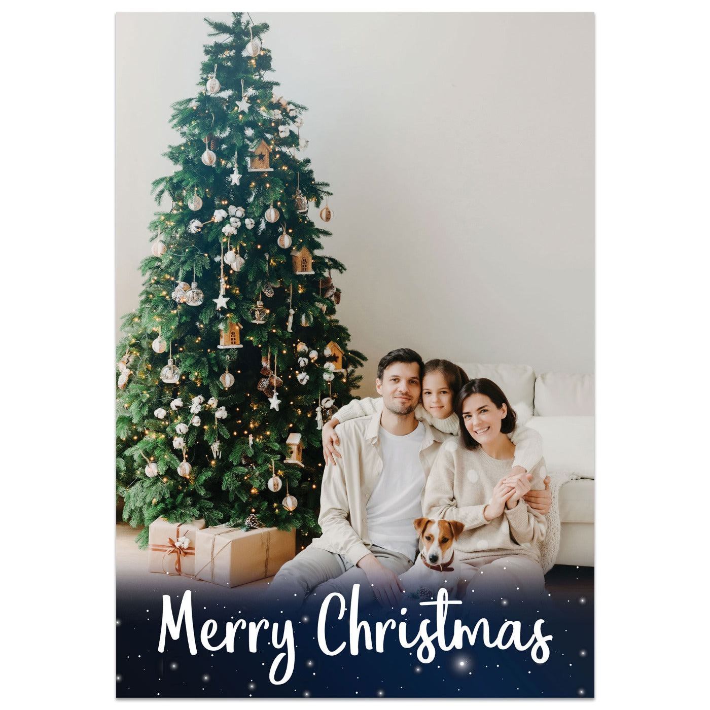 Merry Christmas Starry Night Full Photo Card