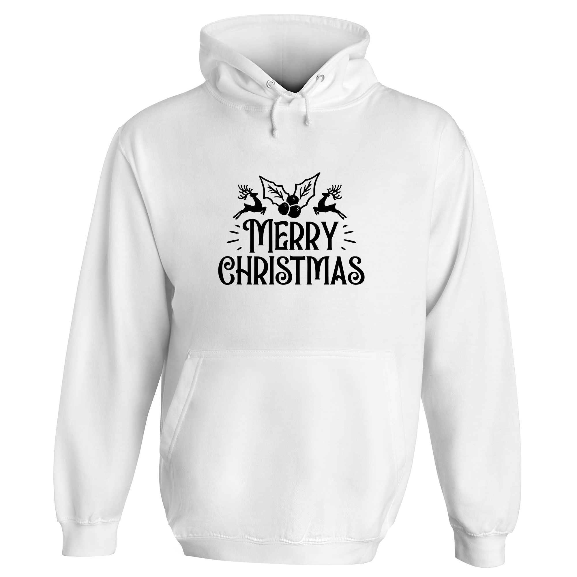 Merry Christmas Holly and Reindeer Hoodie
