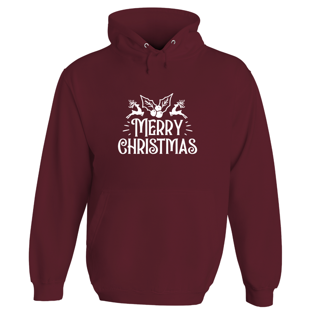Merry Christmas Holly and Reindeer Hoodie