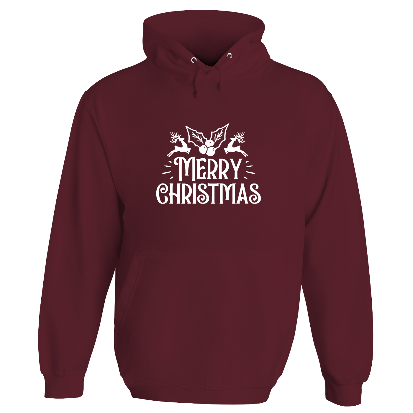 Merry Christmas Holly and Reindeer Hoodie