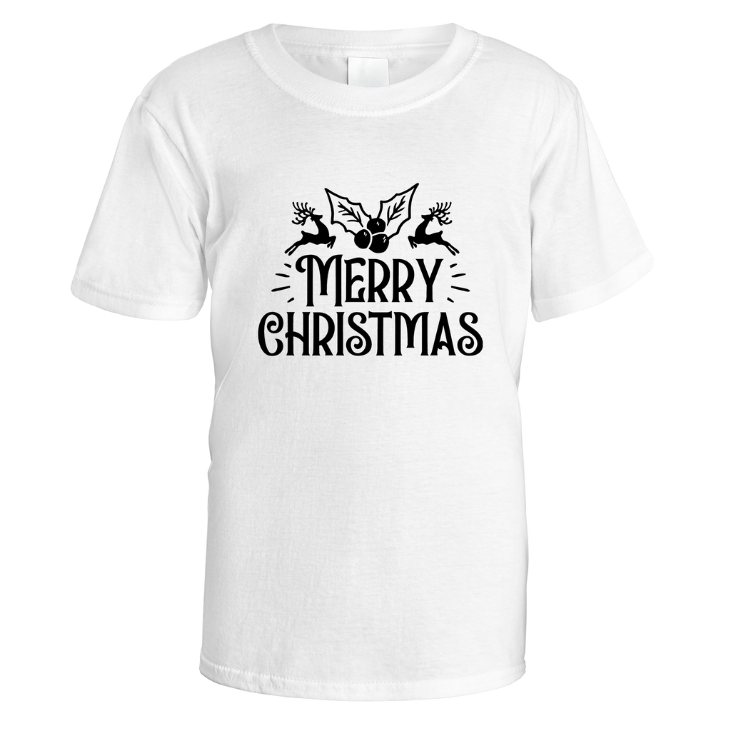 Merry Christmas Holly and Reindeer T-Shirt