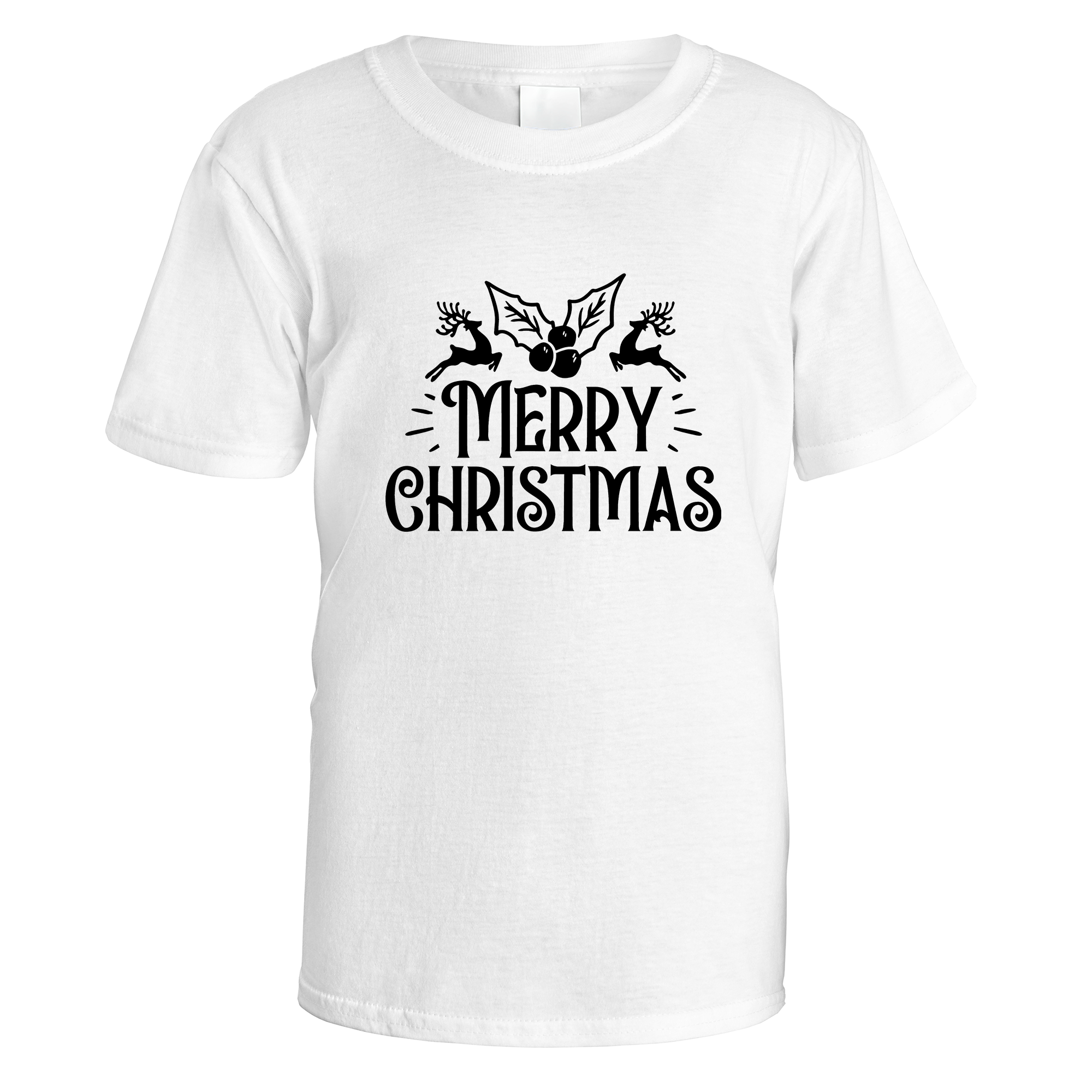 Merry Christmas Holly and Reindeer T-Shirt