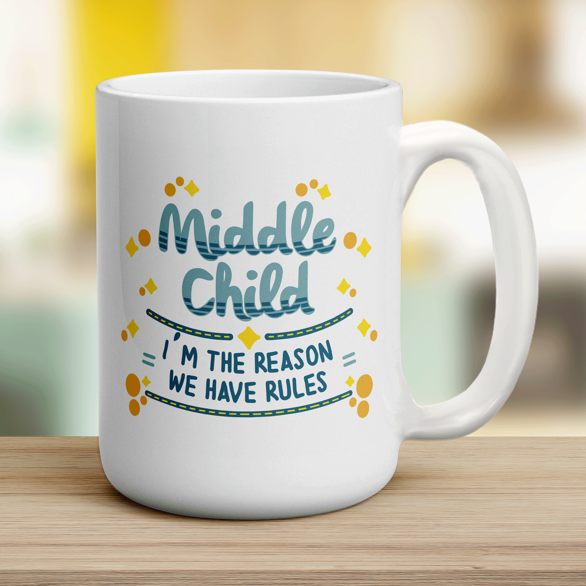 Middle Child - I'm The Reason We Have Rules Mug - Jumbo 440ml (15oz) / White
