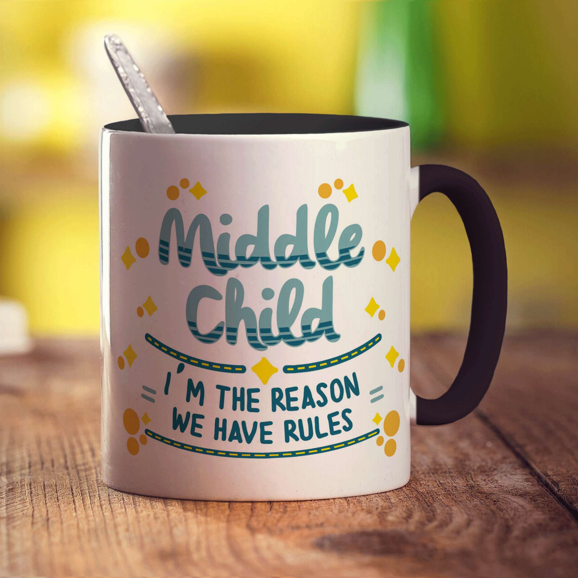 Middle Child - I'm The Reason We Have Rules Mug - Standard 330ml (11oz) / Black