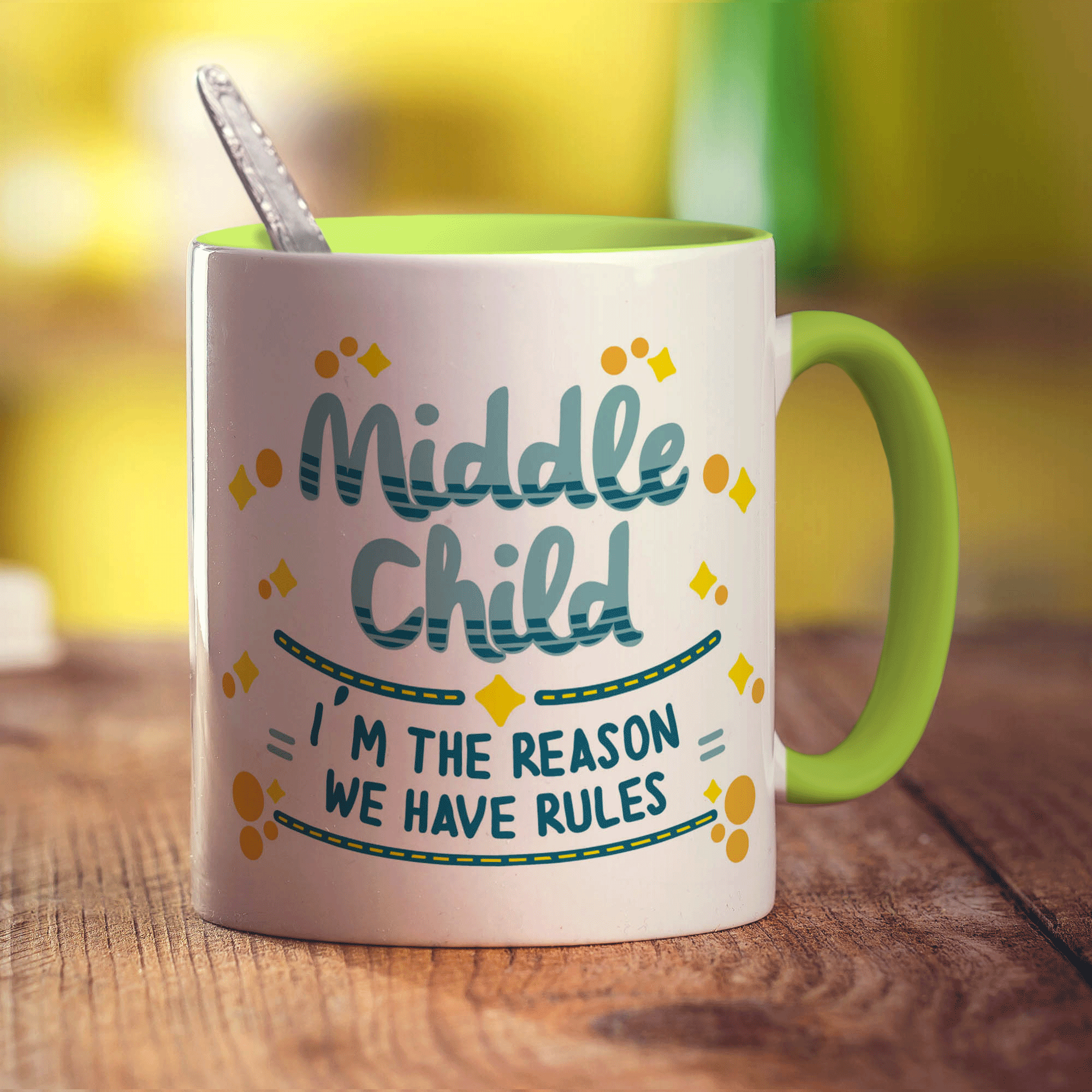 Middle Child - I'm The Reason We Have Rules Mug - Standard 330ml (11oz) / Green