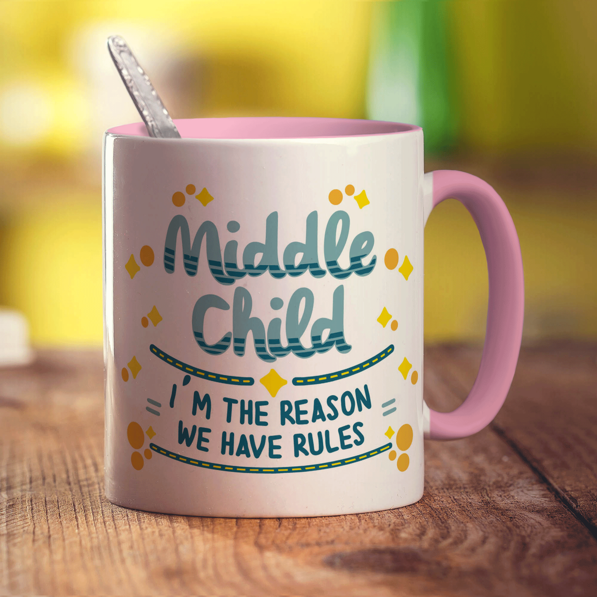 Middle Child - I'm The Reason We Have Rules Mug - Standard 330ml (11oz) / Pink
