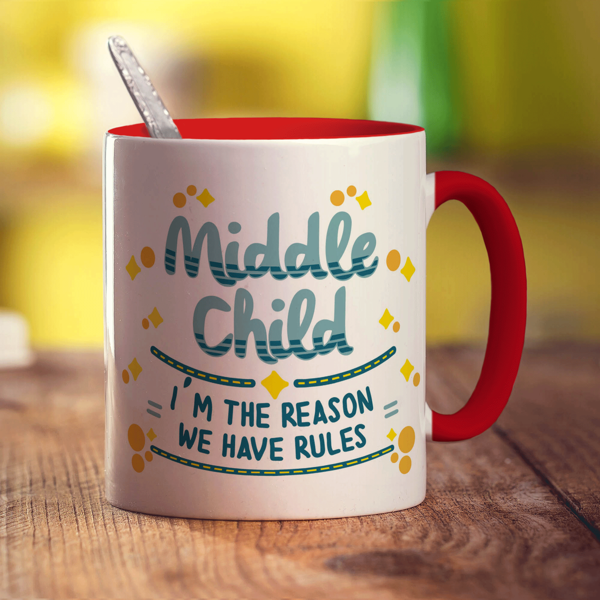 Middle Child - I'm The Reason We Have Rules Mug - Standard 330ml (11oz) / Red
