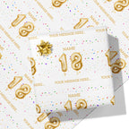 18th Milestone Birthday Balloon Name and Message Wrapping Paper