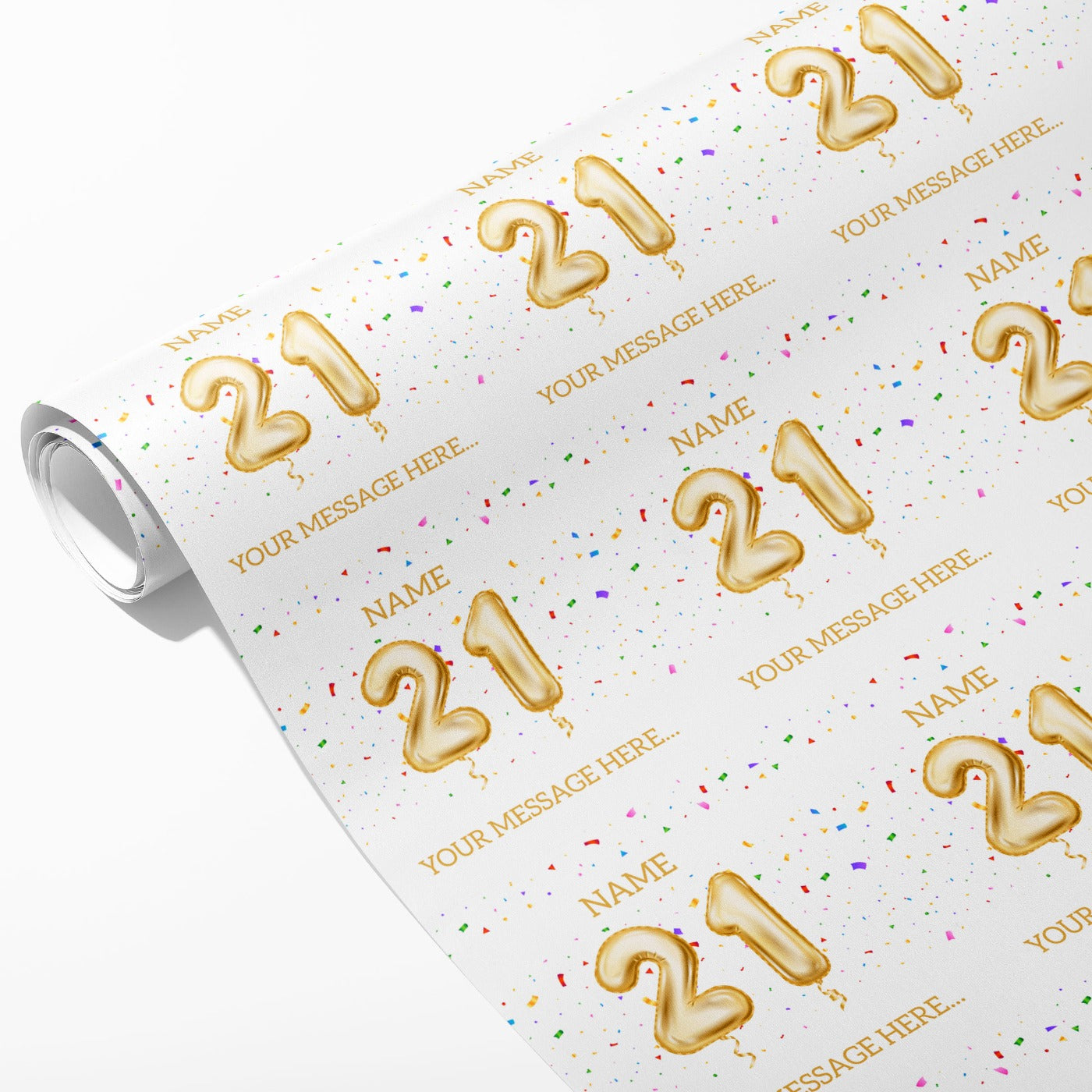 21st Milestone Birthday Balloon Name and Message Wrapping Paper