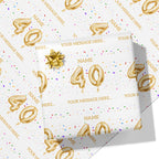 40th Milestone Birthday Balloon Name and Message Wrapping Paper