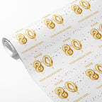 80th Milestone Birthday Balloon Name and Message Wrapping Paper