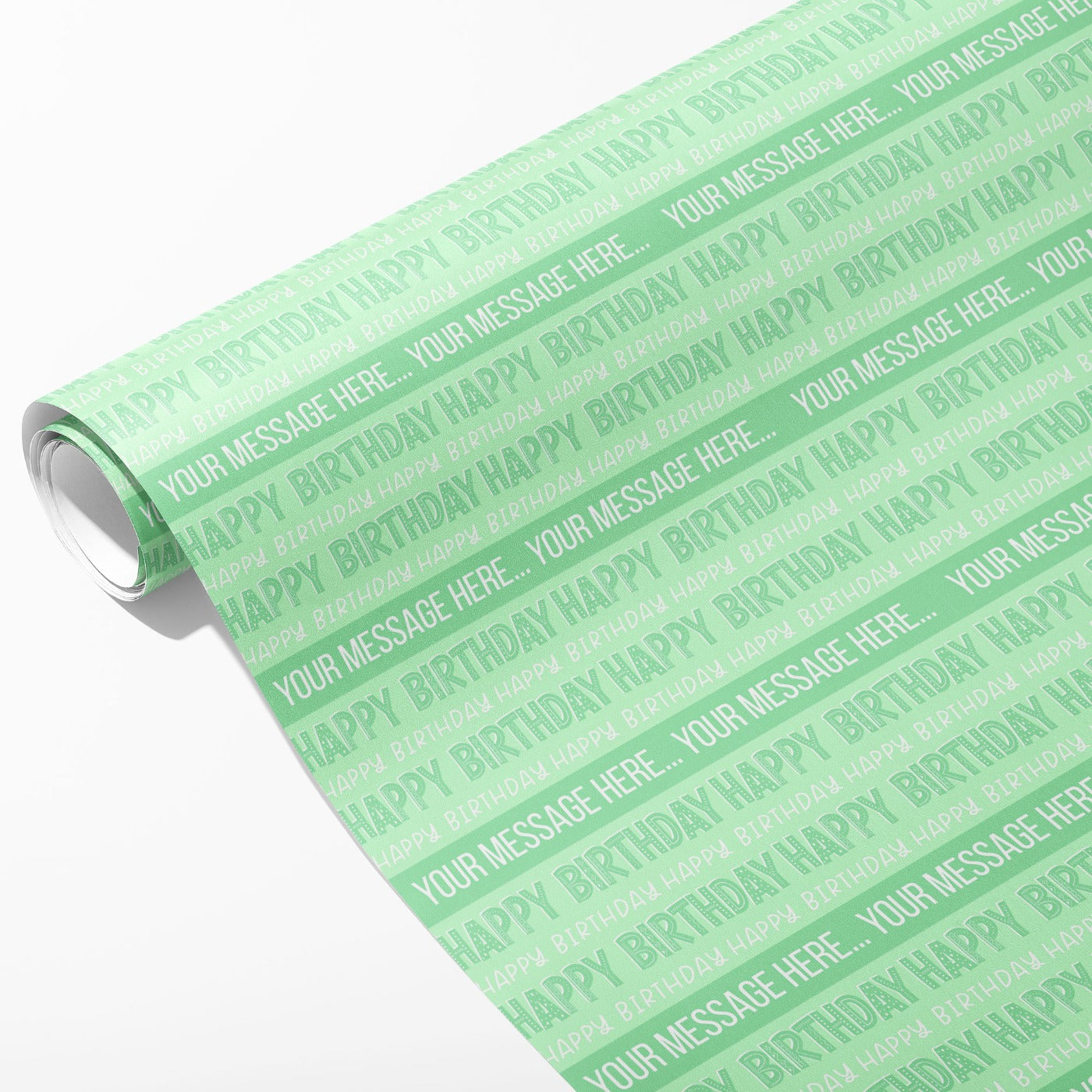 Mint Green Happy Birthday Message Wrapping Paper
