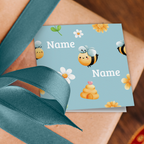 Happy Bee Name Wrapping Paper - 5m Roll / Gift Tags