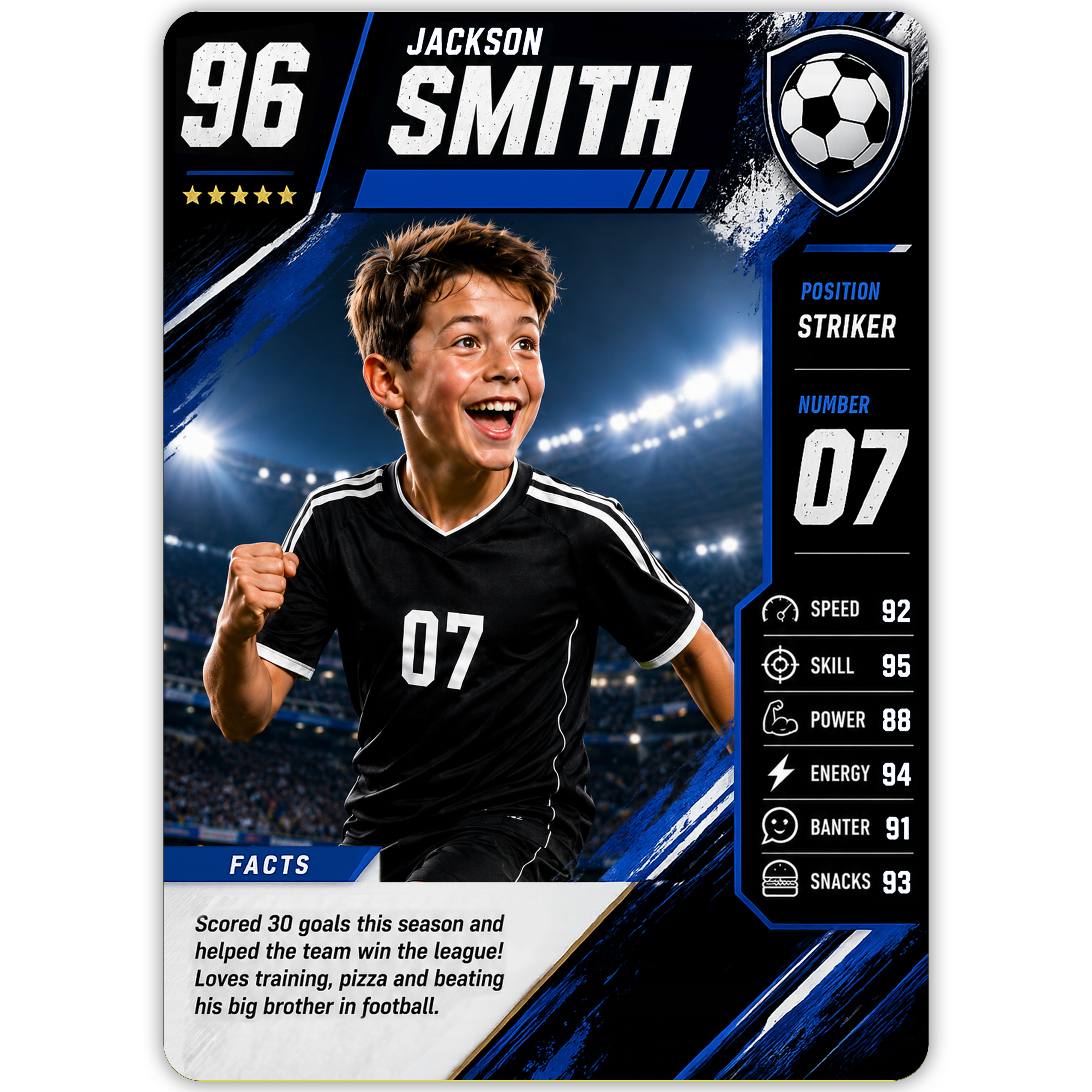 Football Legend Custom Trading Card