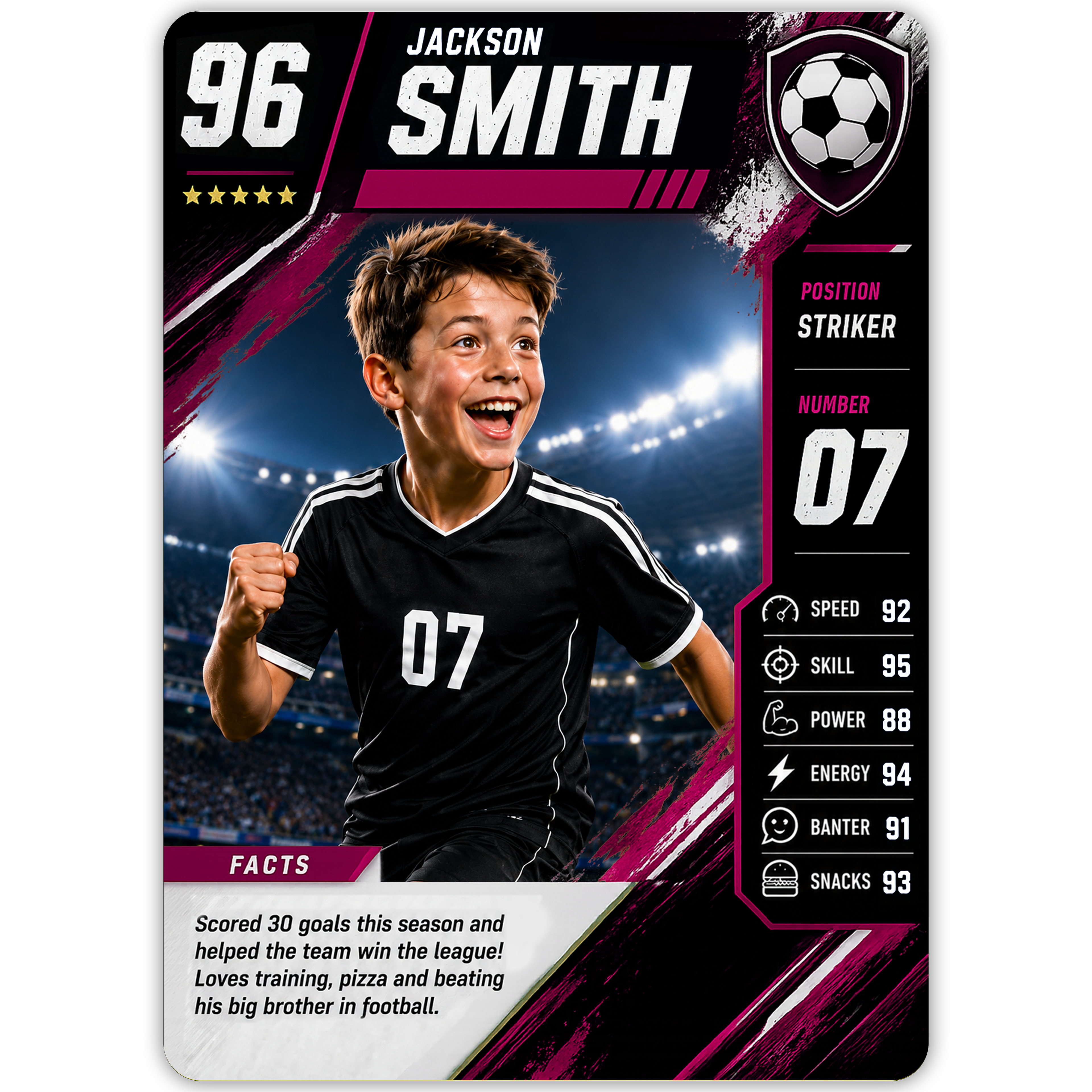 Football Legend Custom Trading Card