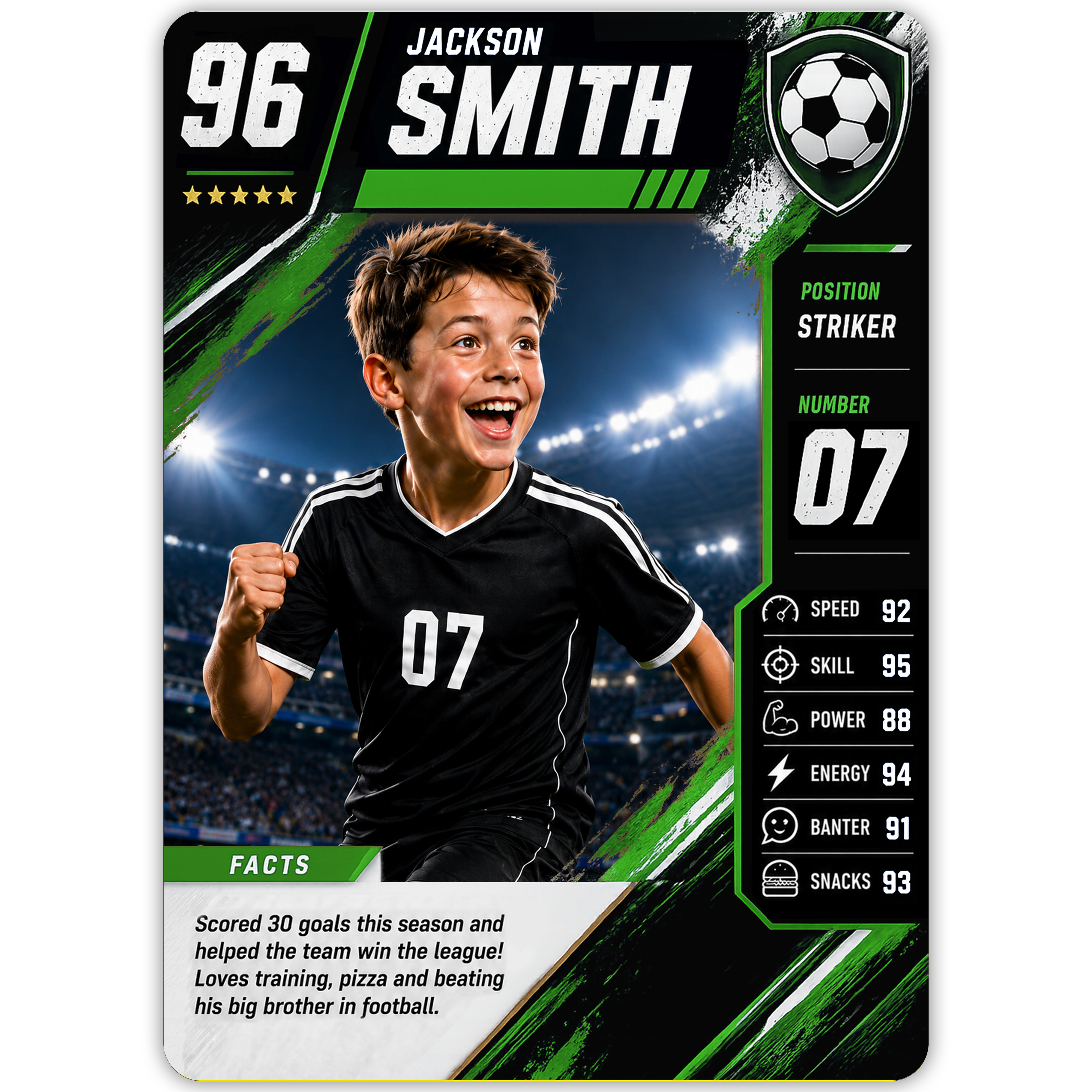 Football Legend Custom Trading Card