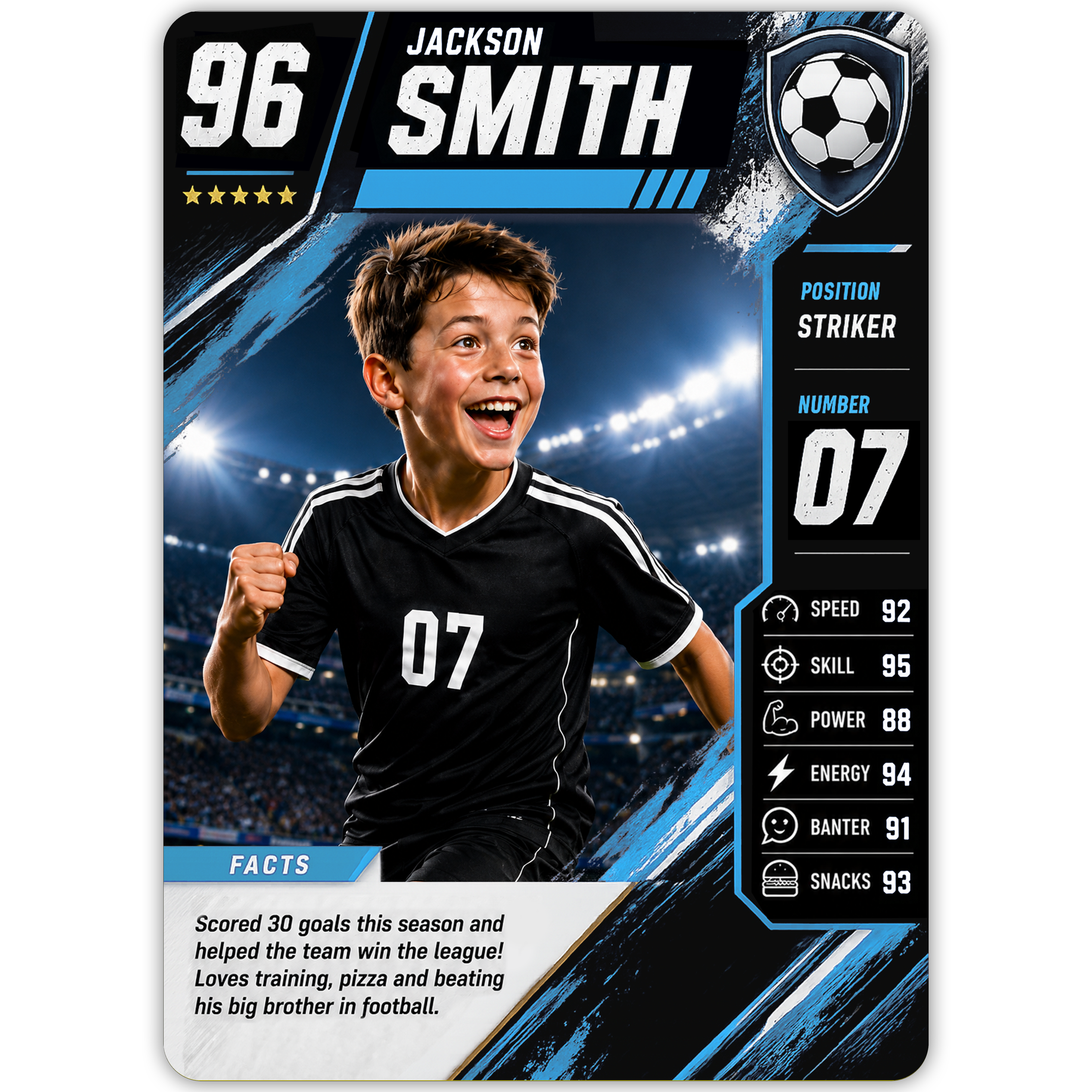 Football Legend Custom Trading Card